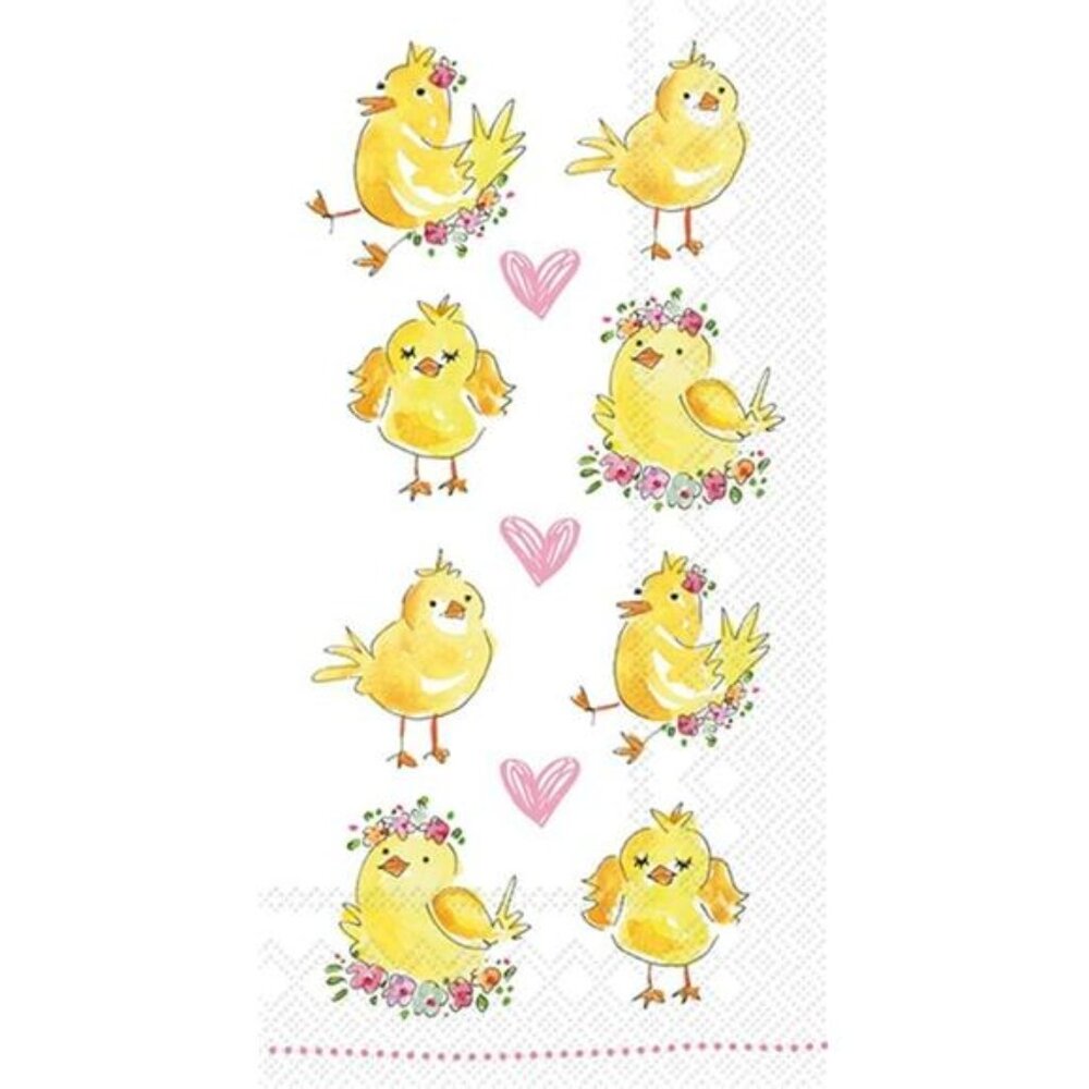2 IHR 3-Ply Paper Napkins, 16-Count Guest Size, Easter Chicks set of 2